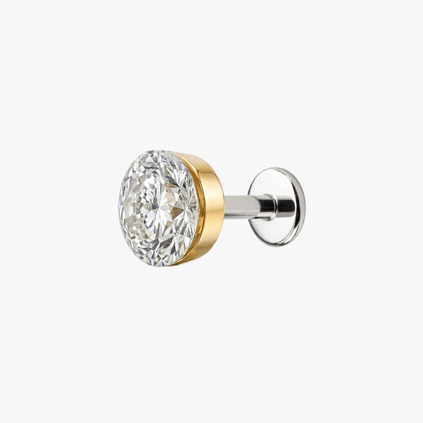 AERÉ™ 14K Solid Gold Round Flat Back Stud & Titanium Post