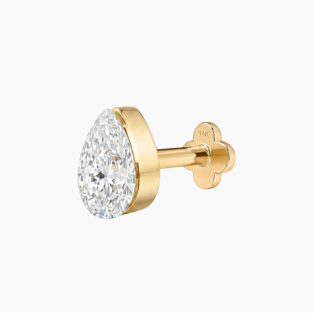 AERÉ™ 14K Solid Gold Pear Flat Back Stud & Solid Gold Post - Photo 6 | AUNYRA