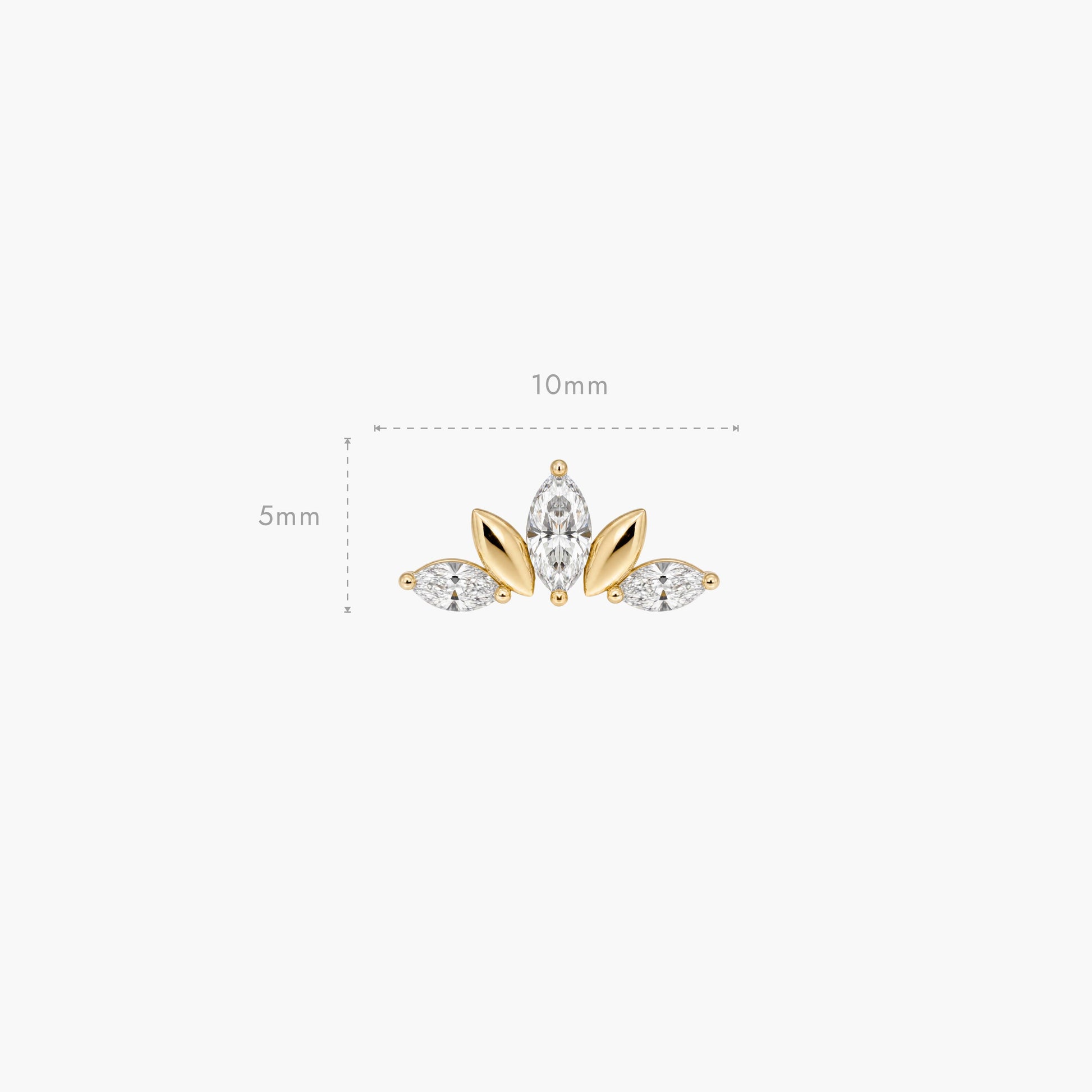 ECLORA Marquise & Round Crown - Solid Gold Solid Gold Post - view 3