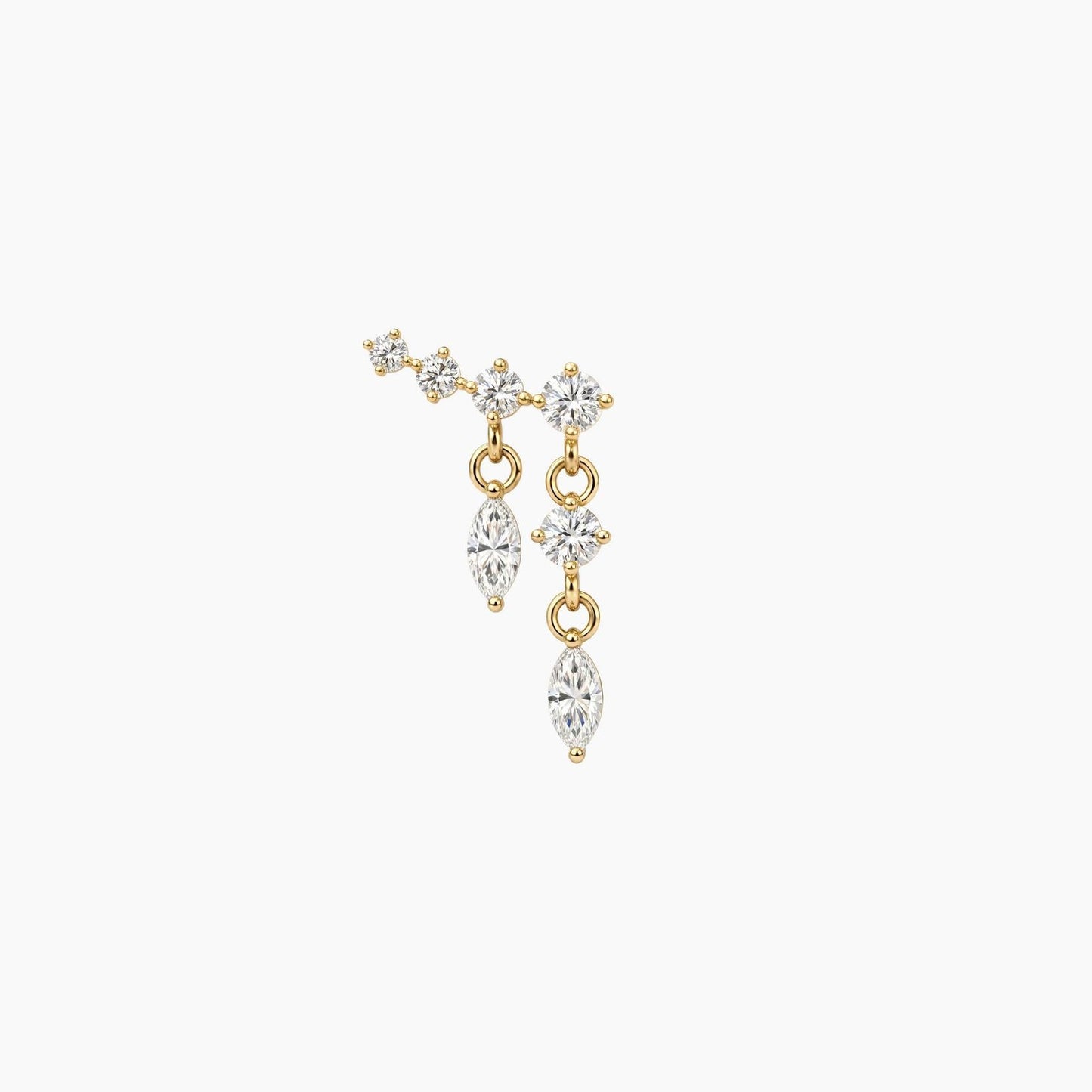 ECLORA Marquise Tassel Double-Drop - Solid Gold Solid Gold Post - view 3