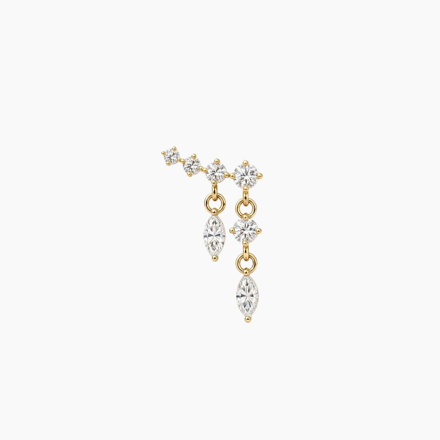 ECLORA Marquise Tassel Double-Drop - Solid Gold Solid Gold Post - view 1