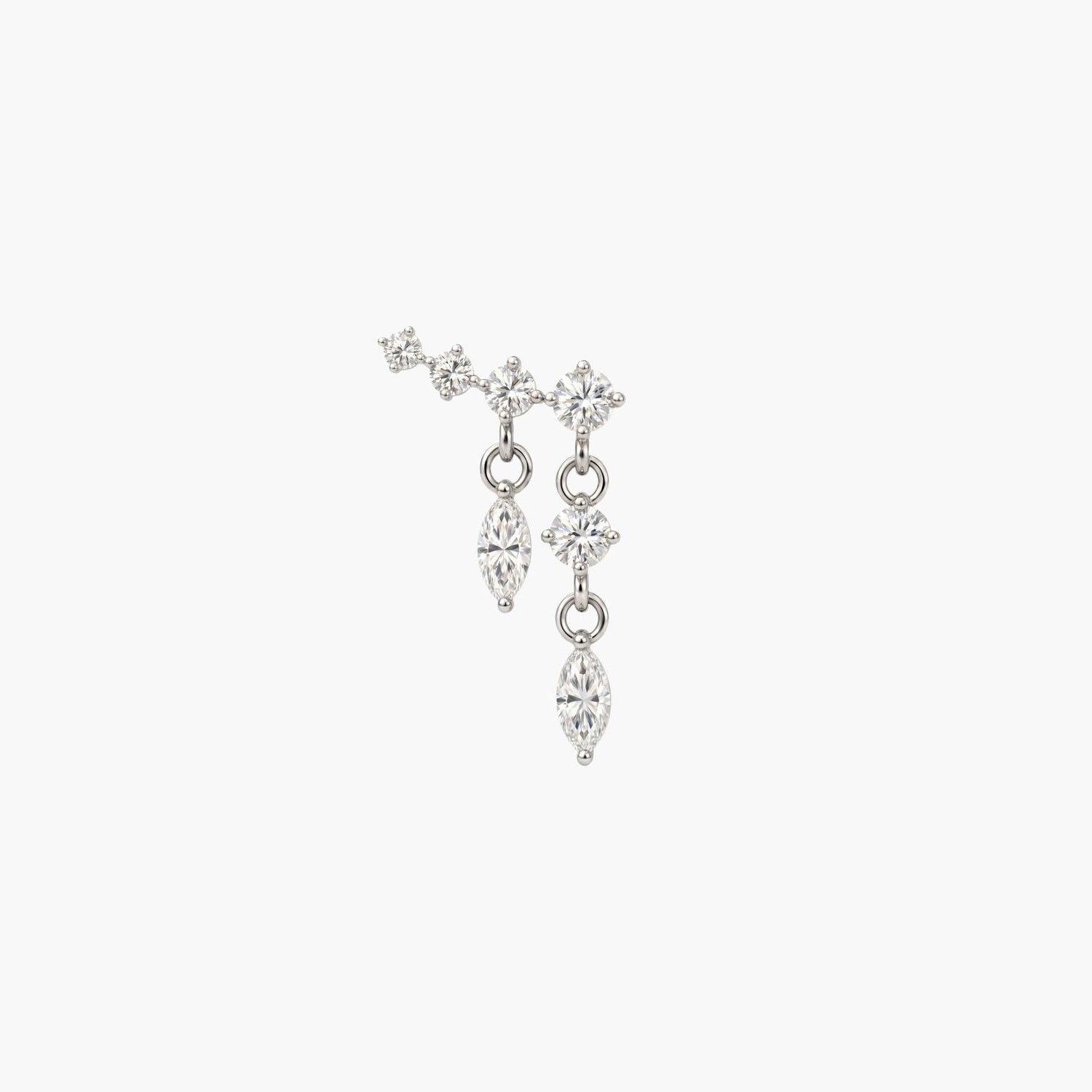 ECLORA Marquise Tassel Double-Drop - White Gold Solid Gold Post - view 3