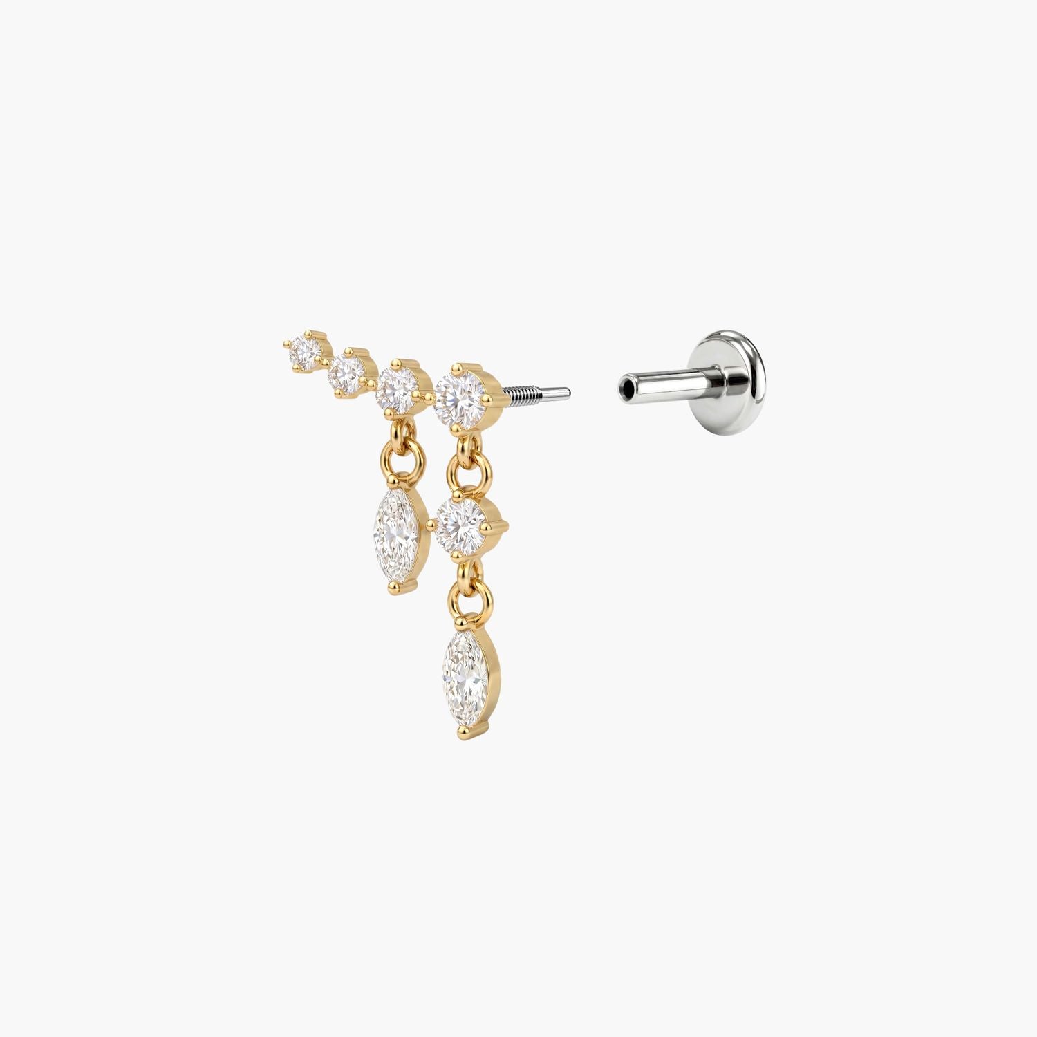ECLORA Marquise Tassel Double-Drop - Solid Gold Titanium Post - view 1