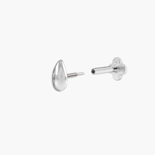 ECLORA Pear Dome - White Gold Solid Gold Post - view 2