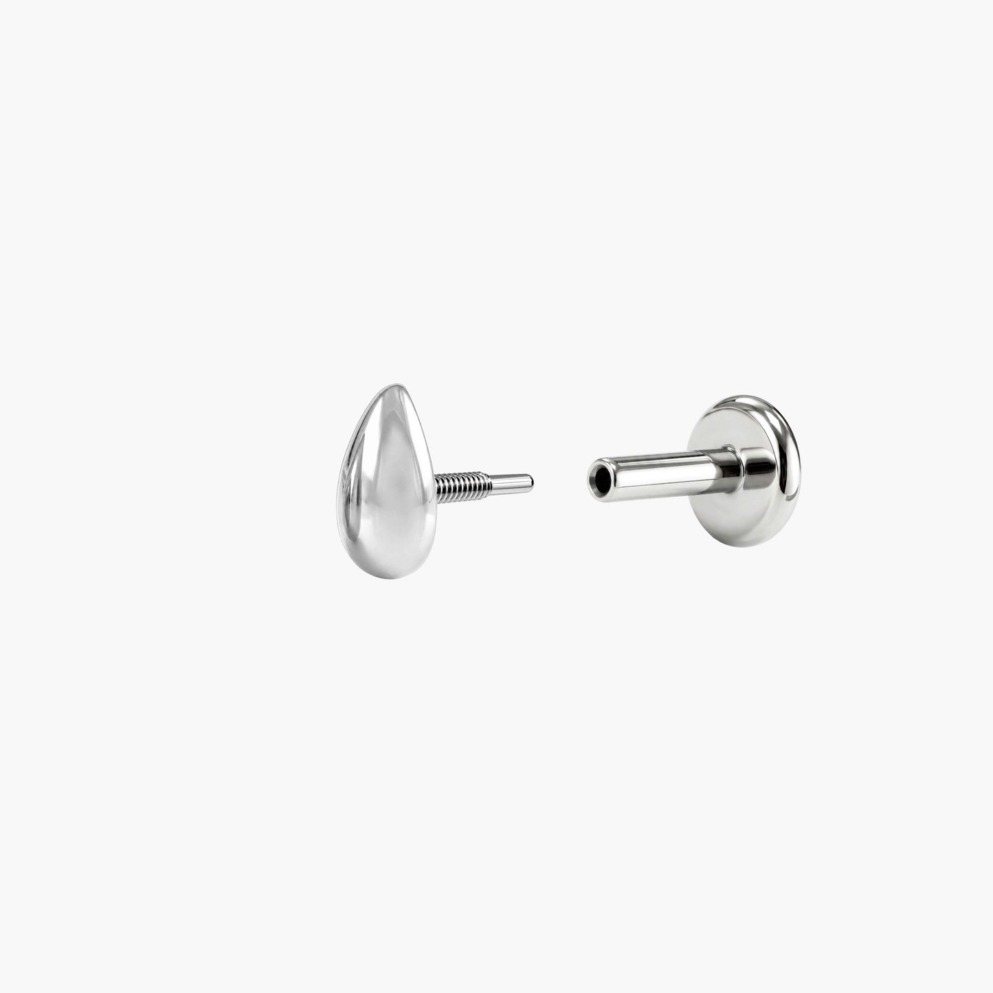 ECLORA Pear Dome - White Gold Titanium Post - view 2