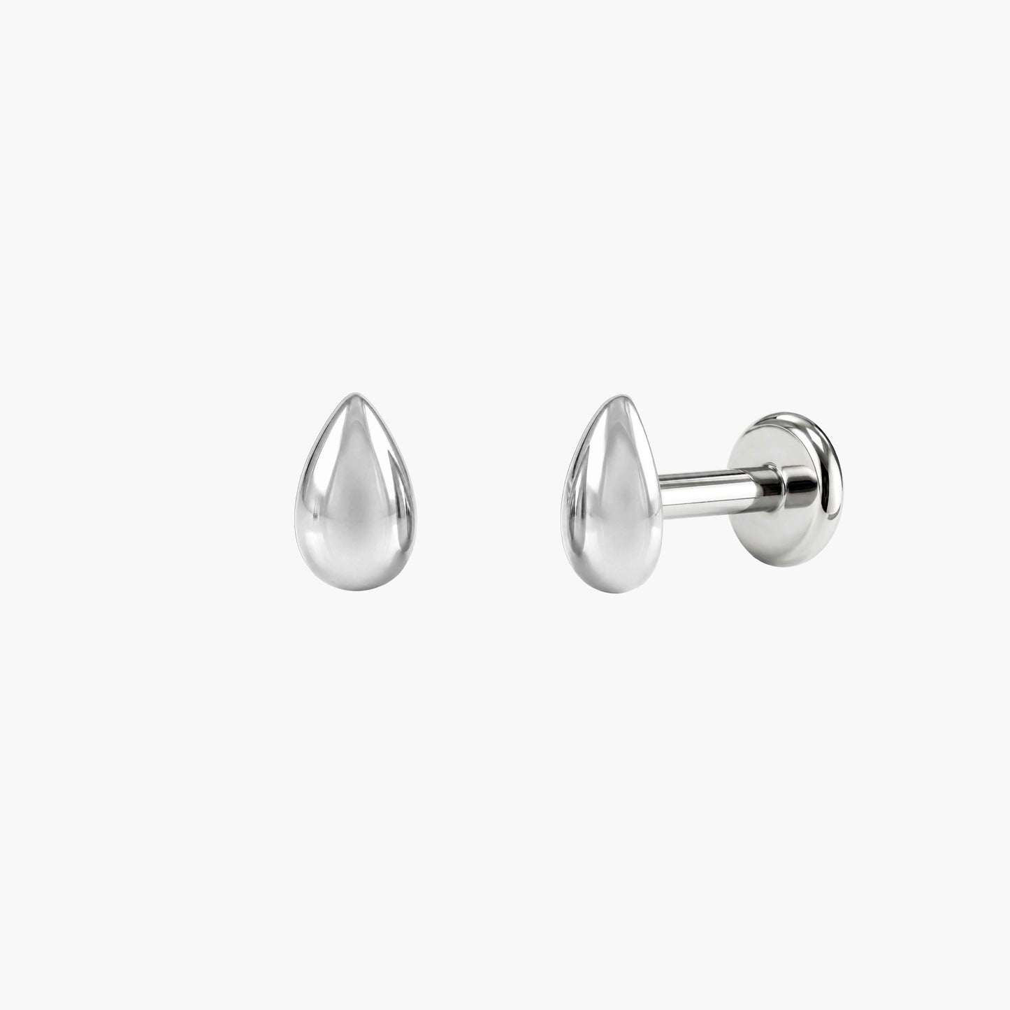 ECLORA Pear Dome - White Gold Titanium Post - view 1