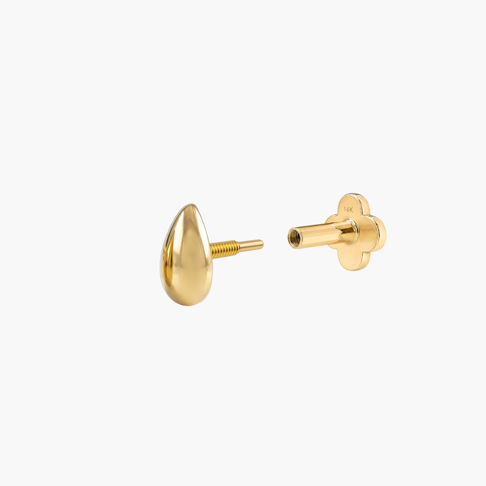 ECLORA Pear Dome - Solid Gold Solid Gold Post - view 2