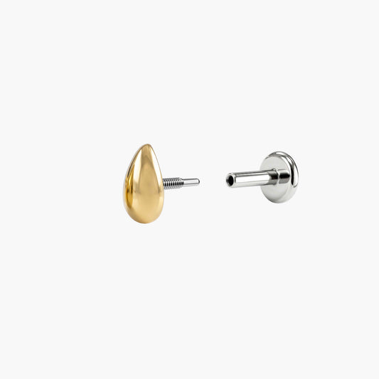 ECLORA Pear Dome - Solid Gold Titanium Post - view 2