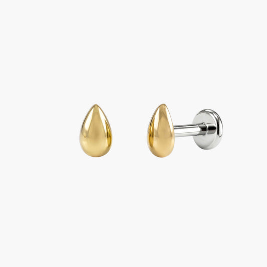 ECLORA Pear Dome - Solid Gold Titanium Post - view 1