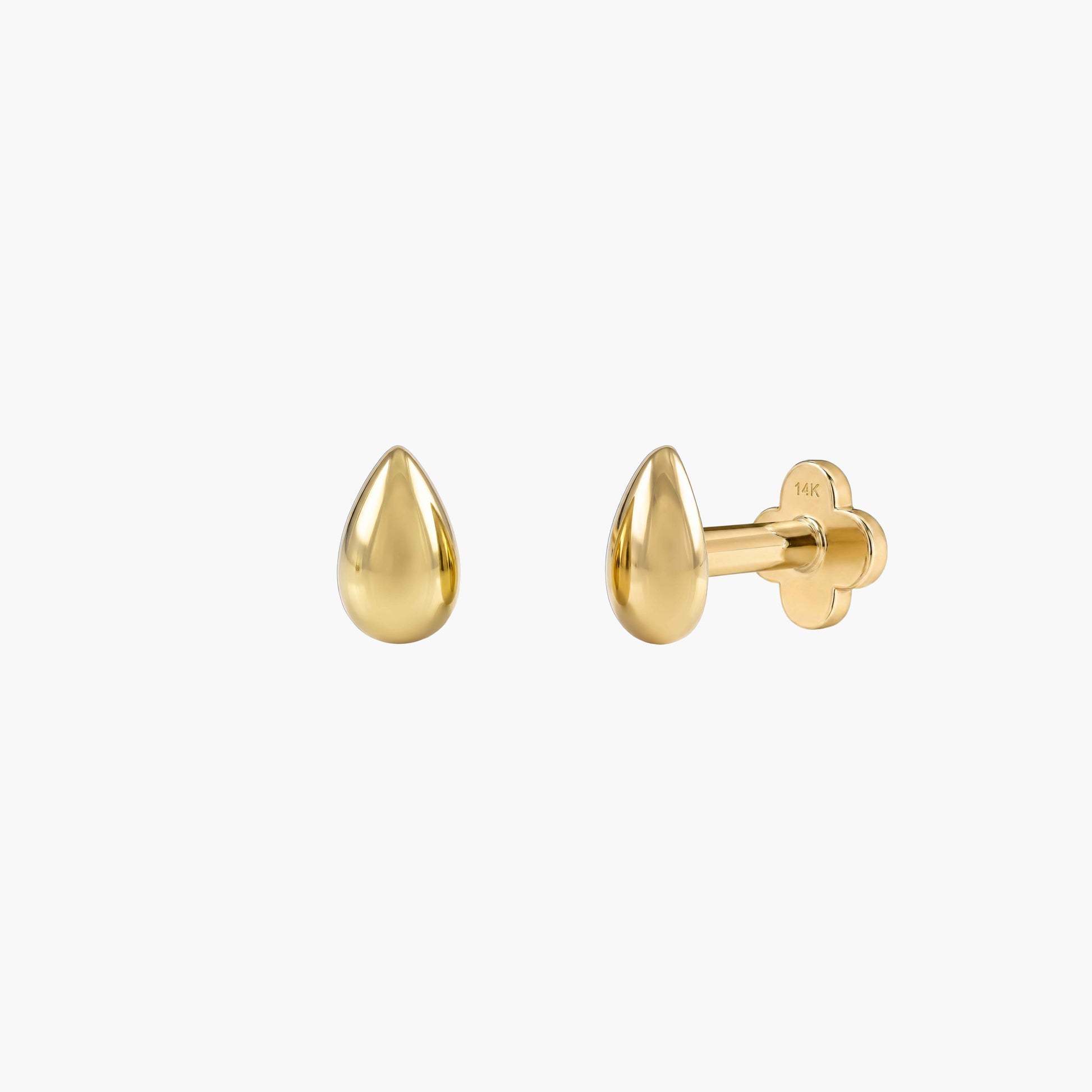 ECLORA Pear Dome - Solid Gold Solid Gold Post - view 1