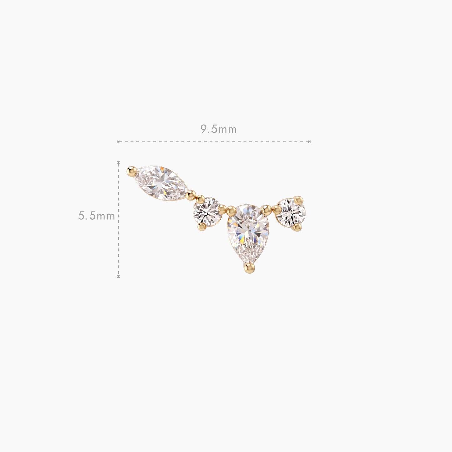 ECLORA Pear & Marquise Arc - Solid Gold Solid Gold Post - view 5