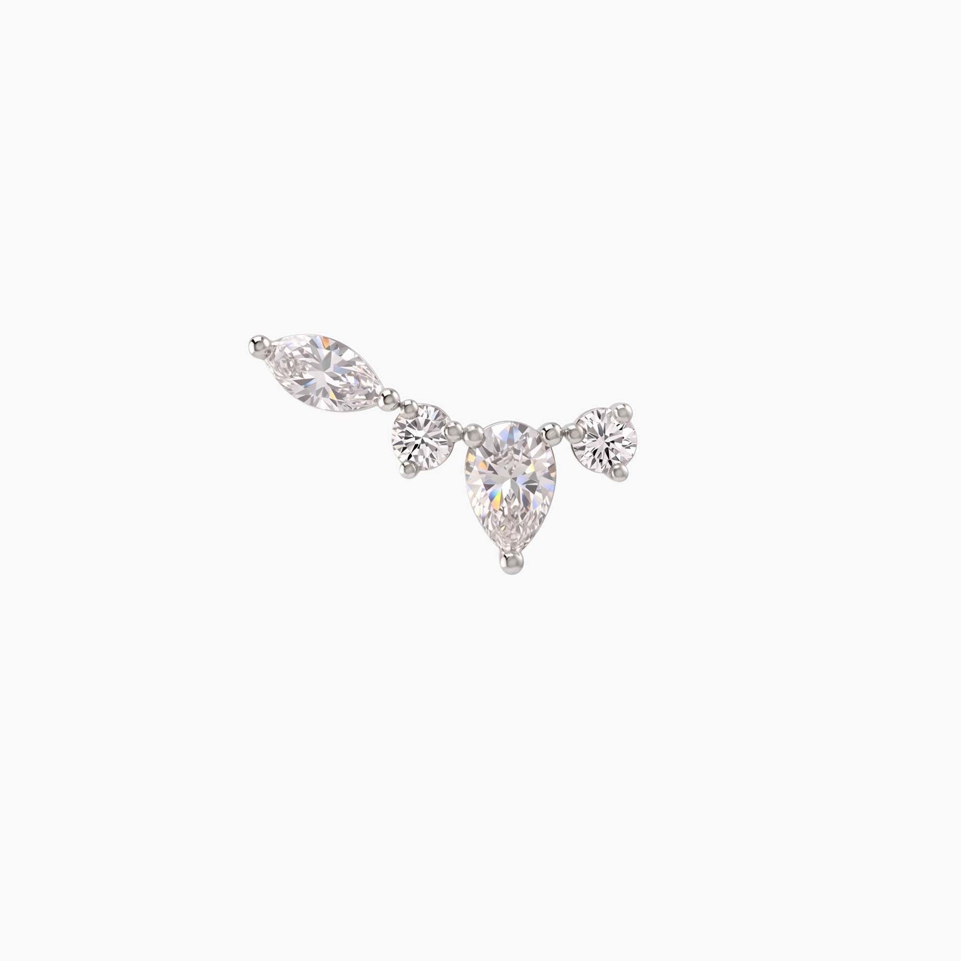 ECLORA Pear & Marquise Arc - White Gold Solid Gold Post - view 3