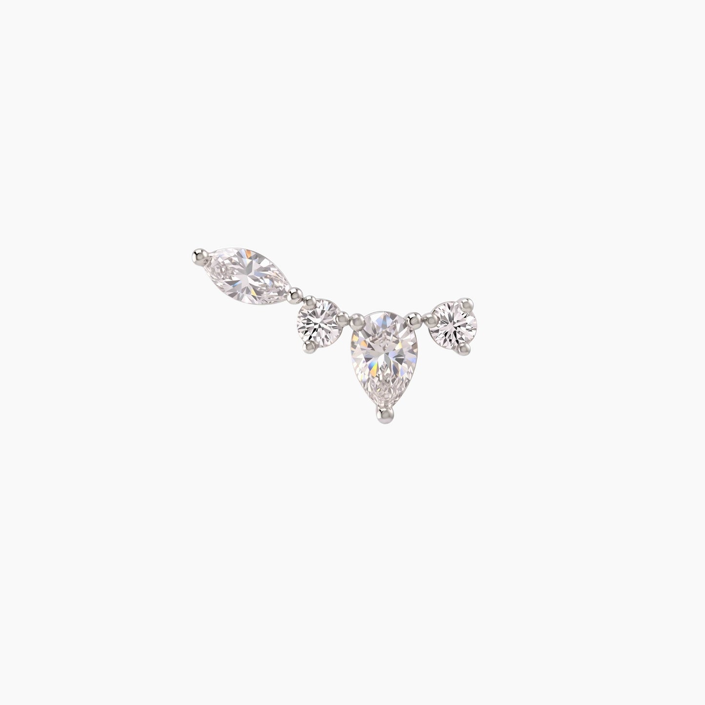 ECLORA Pear & Marquise Arc - White Gold Solid Gold Post - view 1