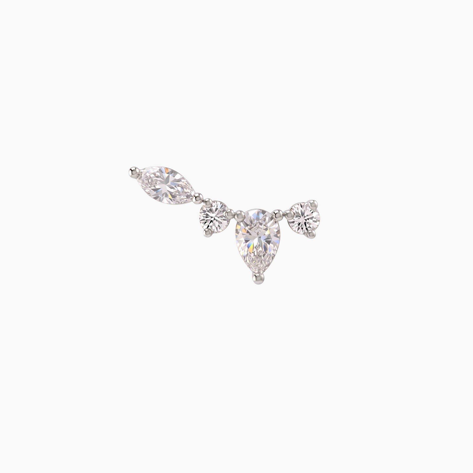 ECLORA Pear & Marquise Arc - White Gold Solid Gold Post - view 1