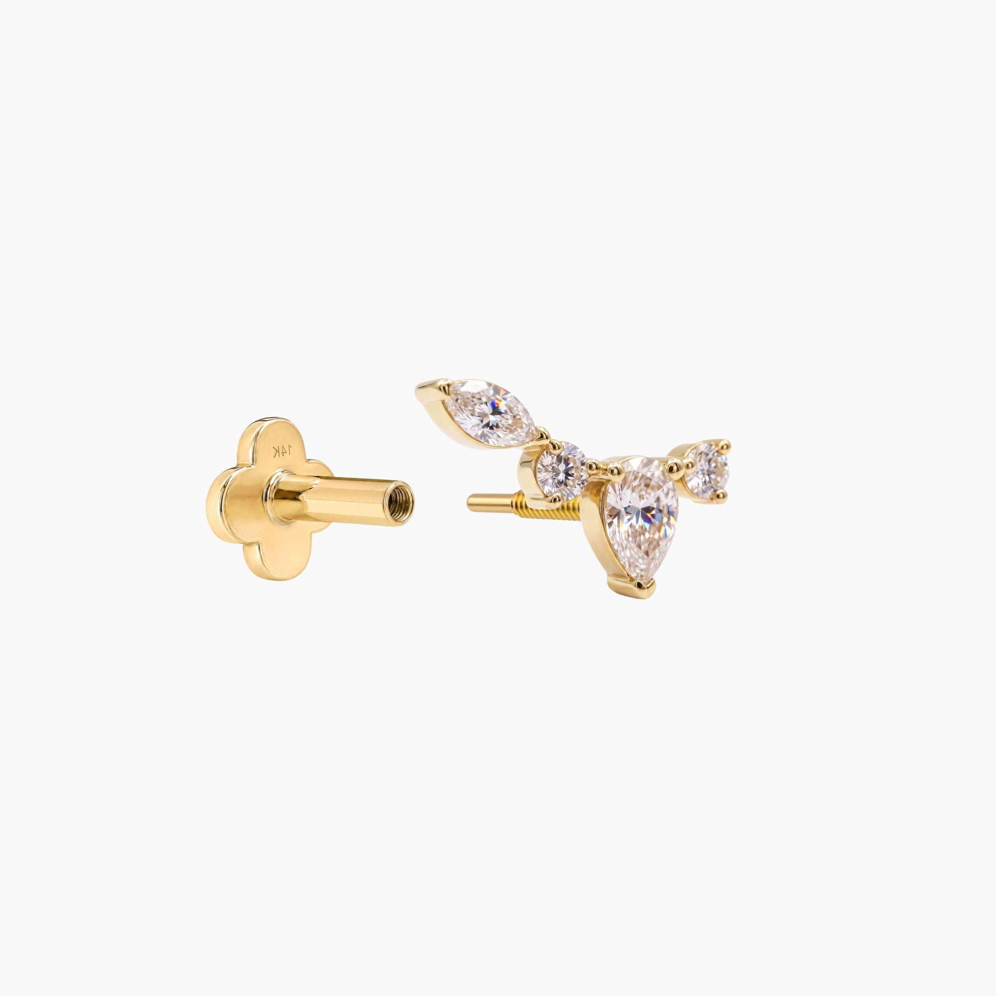 ECLORA Pear & Marquise Arc - Solid Gold Solid Gold Post - view 4