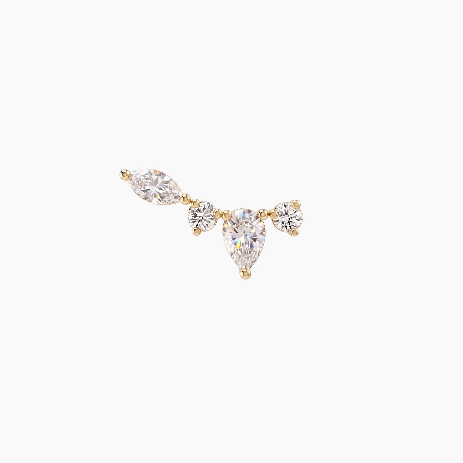 ECLORA Pear & Marquise Arc - Solid Gold Solid Gold Post - view 3