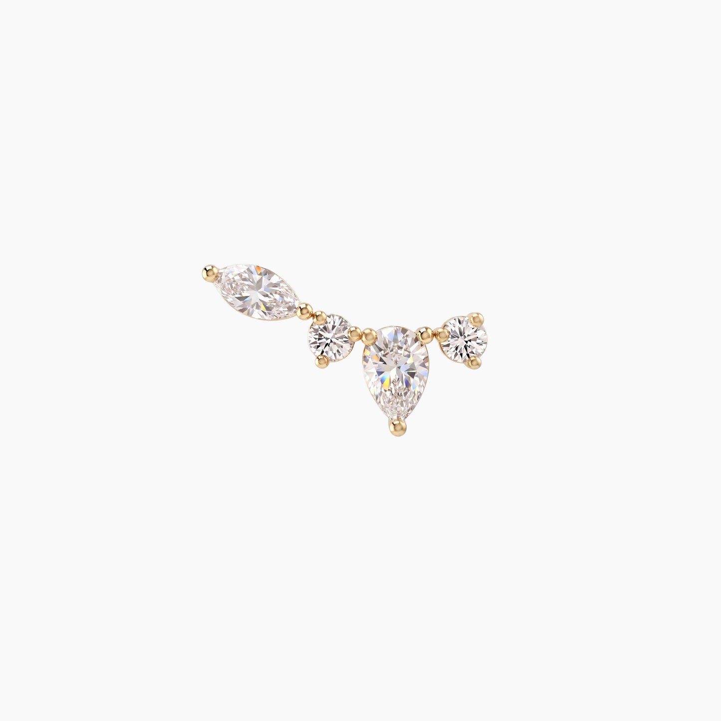 ECLORA Pear & Marquise Arc - Solid Gold Solid Gold Post - view 1