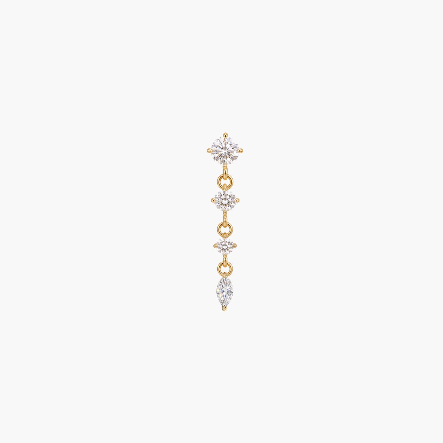 ECLORA Round & Marquise Drop - Solid Gold Solid Gold Post - view 1