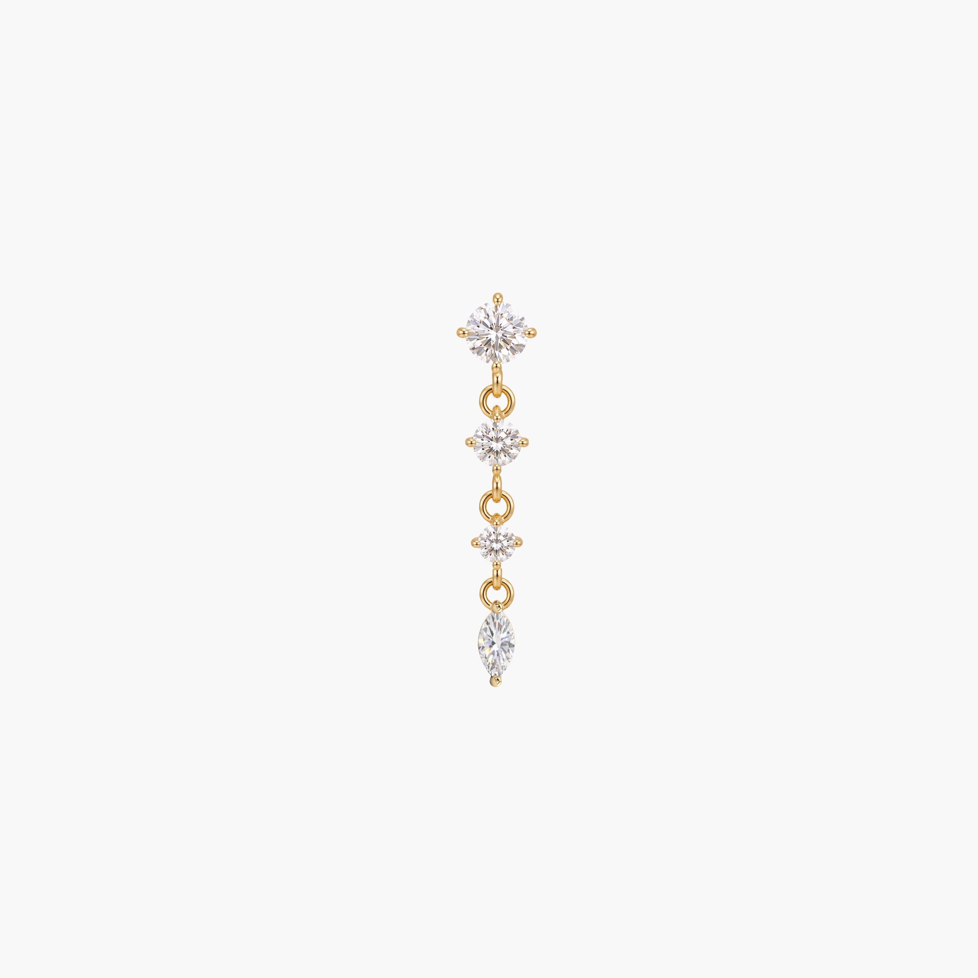 ECLORA Round & Marquise Drop - Solid Gold Solid Gold Post - view 1