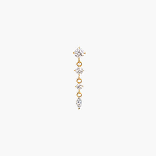 ECLORA Round & Marquise Drop - Solid Gold Solid Gold Post - view 1