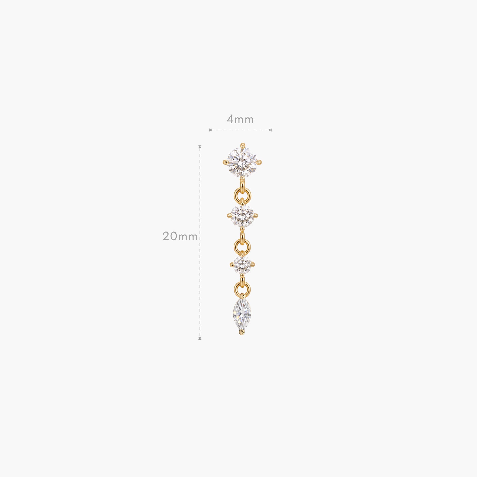 ECLORA Round & Marquise Drop - Solid Gold Solid Gold Post - view 3