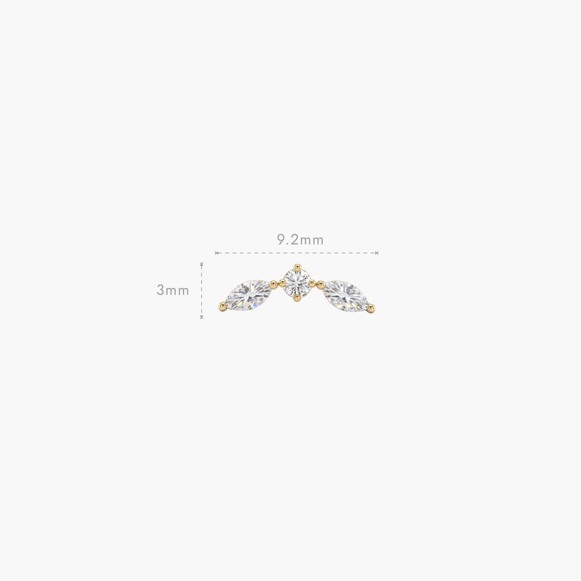 ECLORA Round & Marquise Trio - Solid Gold Solid Gold Post - view 3